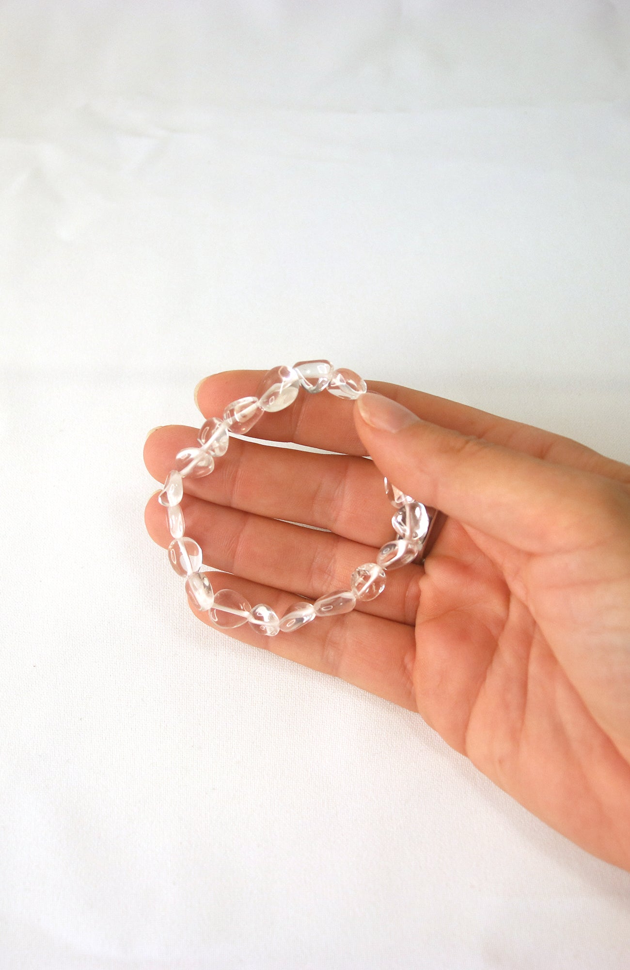 Clear Quartz Nugget Bead 8-10mm Bracelet 468